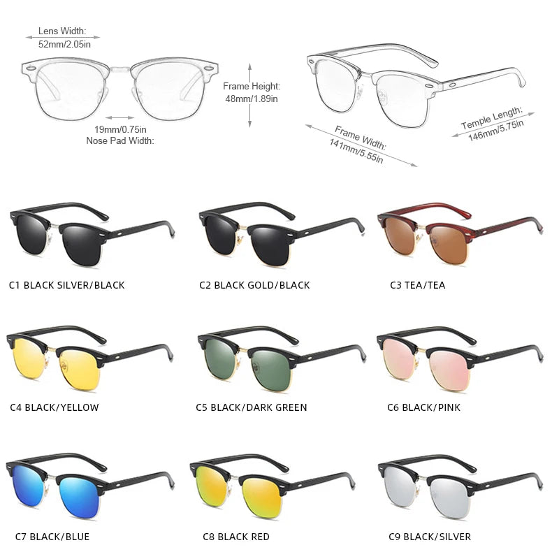 Classic unisex sunglasses stylish and light weighting